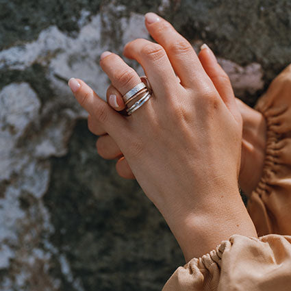 Textured Wide Stacking Rings