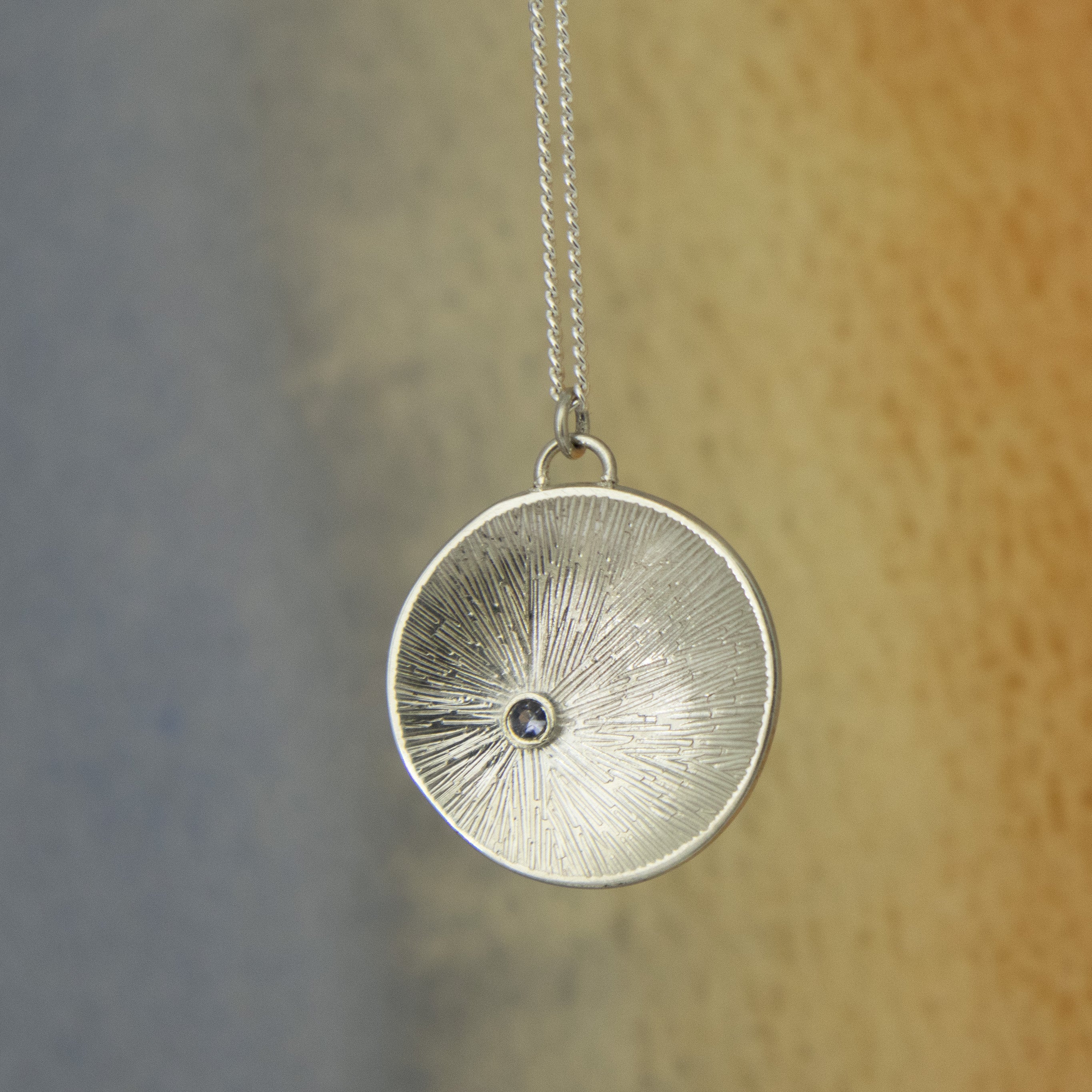 Wish Pendant with Tanzanite (2.2cm diameter)