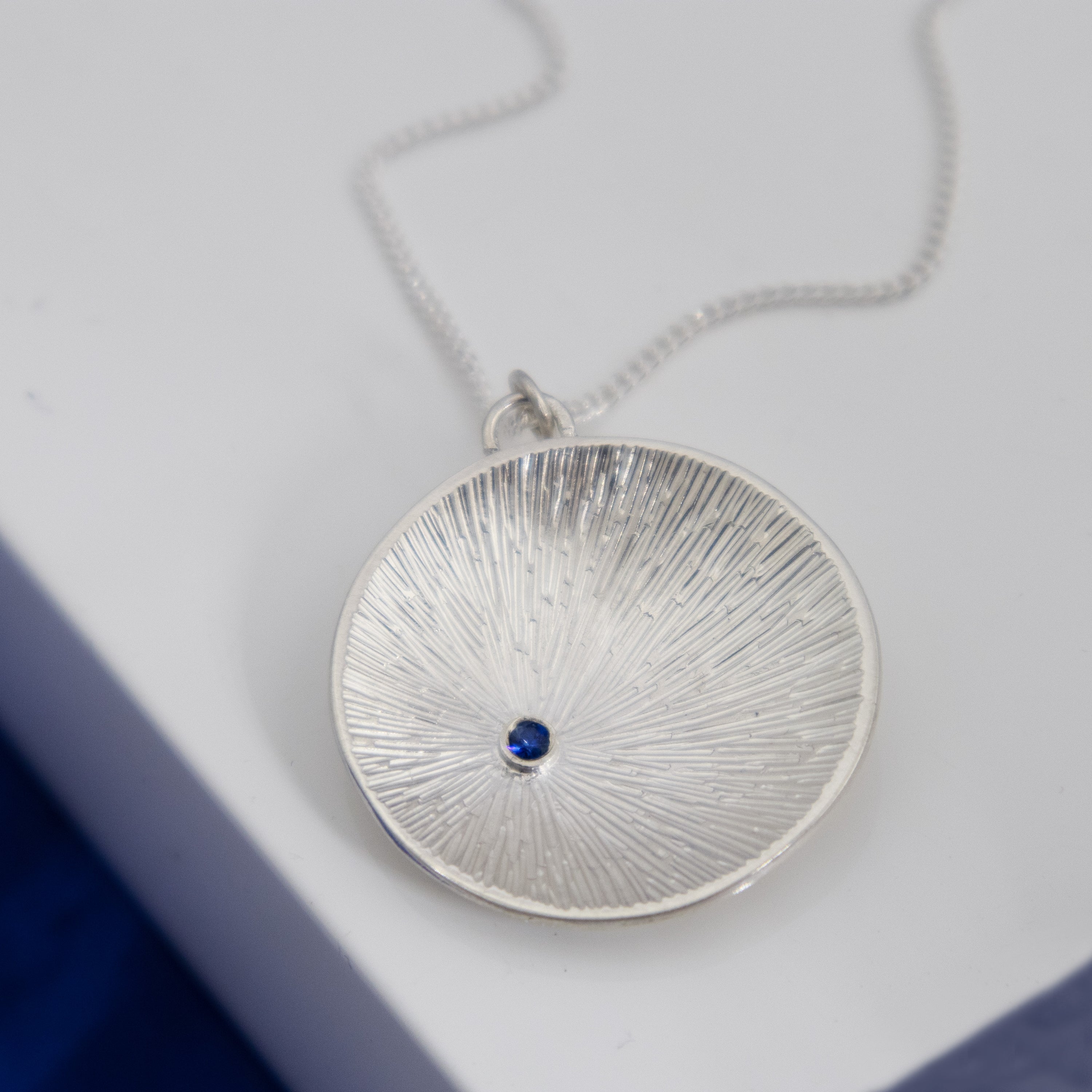 Wish Pendant with Blue Sapphire (2.5mm diameter)