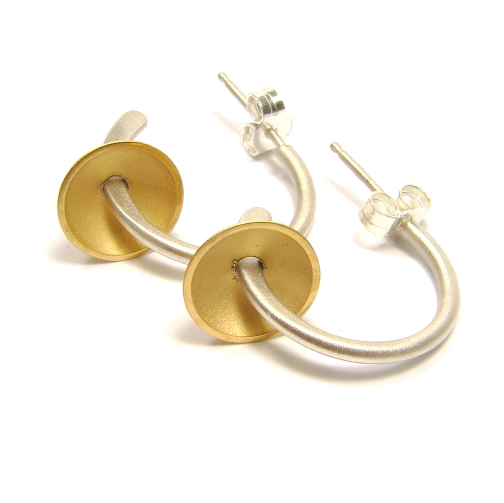 Halo Hoop Earrings - Silver and Gold Plate