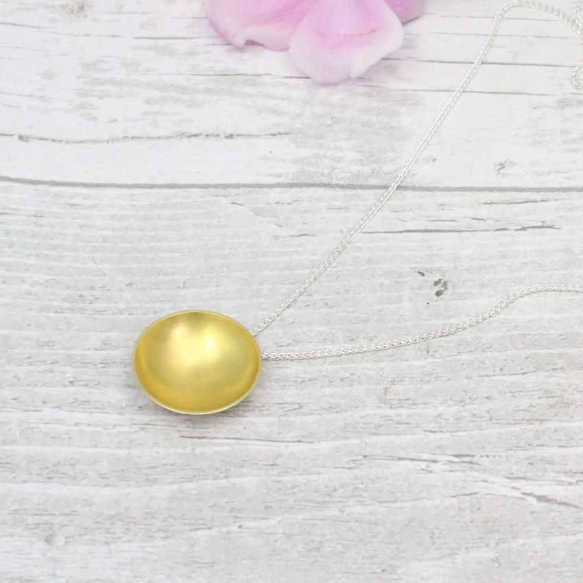 Halo Disc Large Pendant - Gold Plated